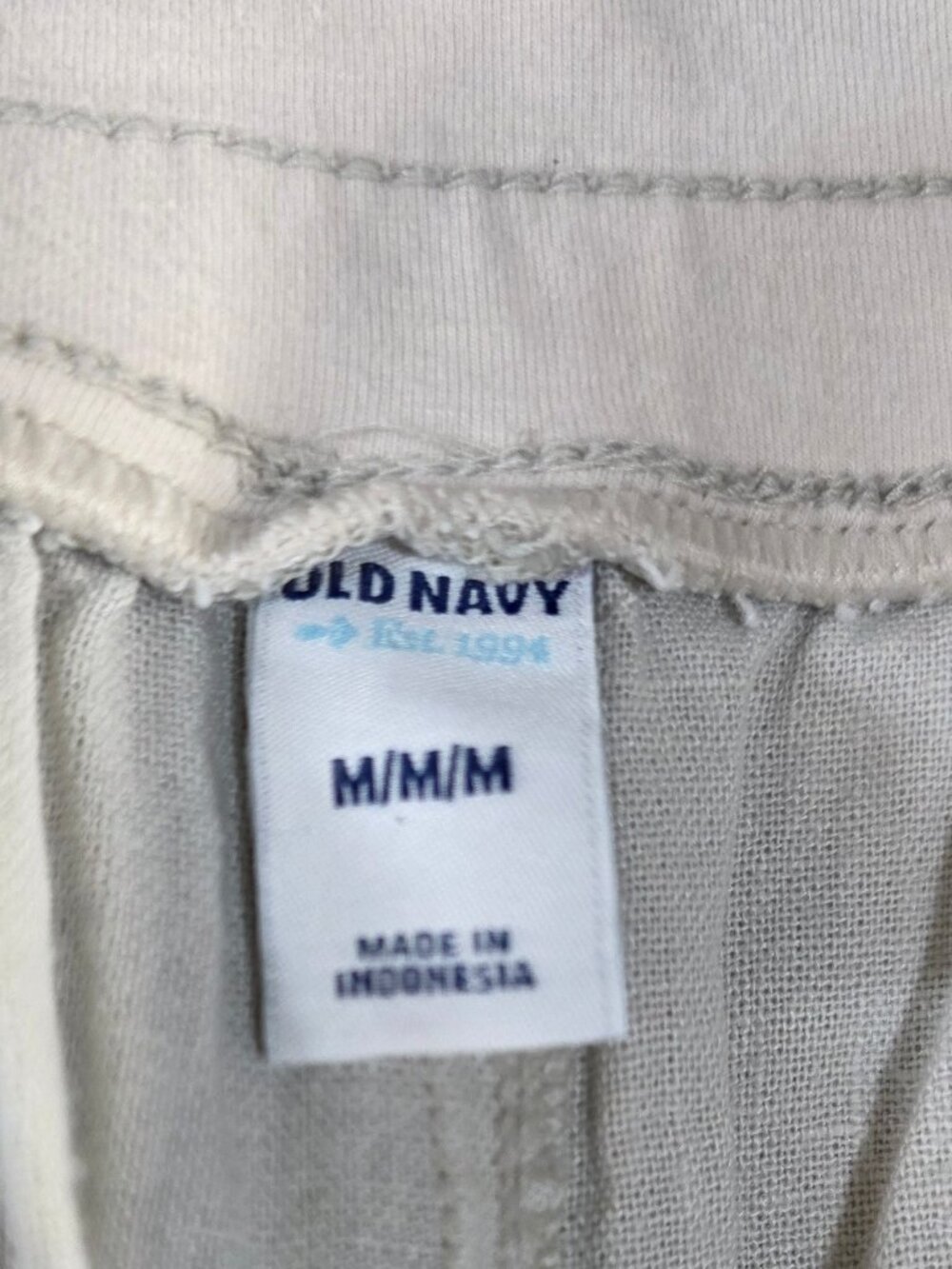Old Navy Cream Linen Blend High-Rise Fold over Waist Women's Medium - Picture 6 of 10